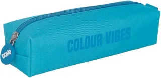Dohe Colour Vibes Portatodo Cuadrado - Cierre con Cremallera y Tirador de Goma - Color Azul Cyan