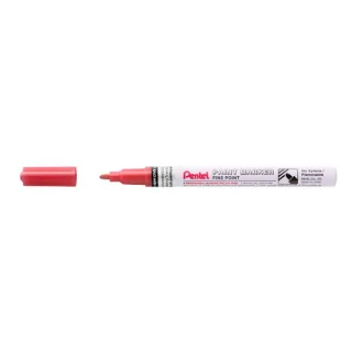 Pentel Paint Marker Marcador de Pintura - Punta Fina 2.9mm - Permanente en todas las Superficies - Resistente a Luz y Agua - Cuerpo de Aluminio - Color Rojo Perla · Pack de 12 uds.