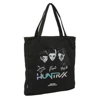 Safta K-Pop Demon Hunters Soul Tote Bag Bolsa de Tela - Cremallera - Bolsillo Interior - Asas de Mano - 36x38x6.5cm - Color Negro