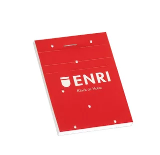 Enri Bloc de Notas Grapado Formato A7 Liso - 80 Hojas Microperforadas - Tapa Blanda Roja · Pack de 10 uds.