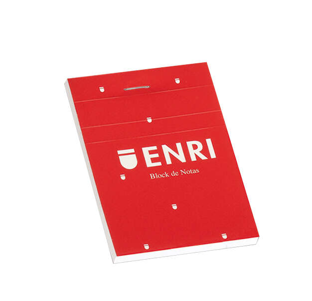 Enri Bloc de Notas Grapado Formato A7 Liso - 80 Hojas Microperforadas - Tapa Blanda Roja · Pack de 10 uds.