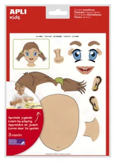 Apli Pack de 144 Gomets Tematicos de la Cara - Desarrollados con Educadores - Ayudan a Identificar Partes de la Cara - Adhesivo Removible a Base Agua · Pack de 5 uds.