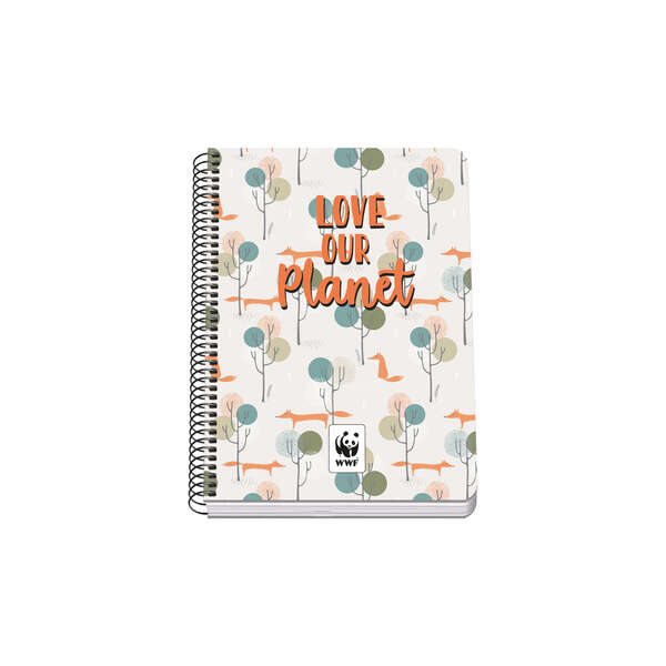 Dohe Cuaderno A5 - Cubierta en Cartulina Contracolada - Impresion a Todo Color - Plastificado Brillo - Guardas Impresas - Encuadernado en Espiral Metalico Negro - 80 Hojas de Papel Offset de