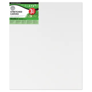 Daler Rowney Simply Pack de 3 Bastidores Entelados- 50x60cm - Imprimacion Triple - Grano Medio - 100% Algodon sin Acido - 250g - Color Blanco