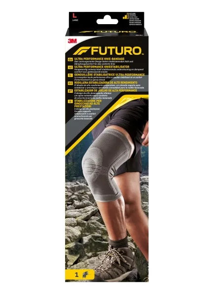 Futuro Rodillera - Talla L - Estabilizadora - Uso de Alto Rendimiento - Transpirable - Elastico - Color Gris Oscuro