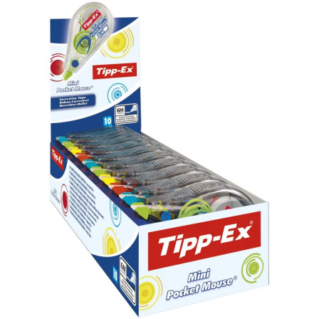 Tipp-Ex Mini Pocket Mouse Fashion Cinta Correctora 5mm x 6m - Resistente - Escritura Instantanea · Pack de 10 uds.
