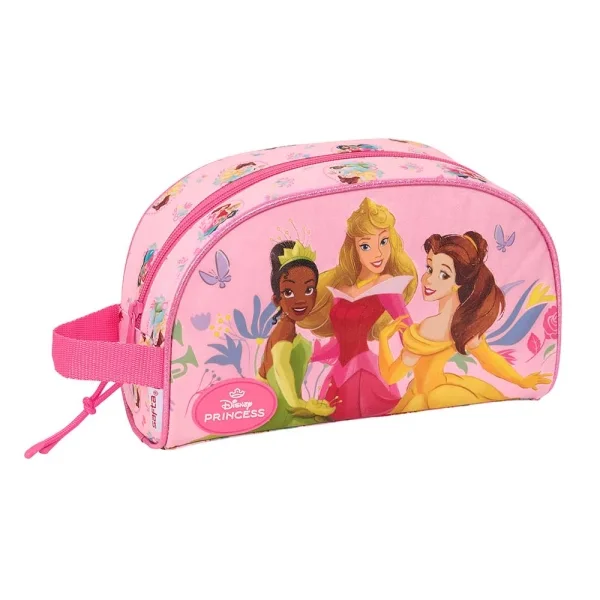 Safta Princesas Disney Neceser de 3.75L - Cremallera - Asa Lateral - Adapatable a Carro - Bolsillo Interior - 260x90x160mm - Color Rosa