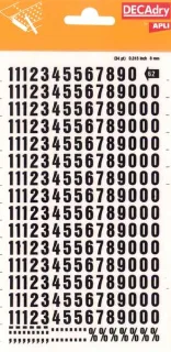 Apli Numeros Transferibles - 8mm - Faciles de Aplicar - Resistentes al Agua - Negros