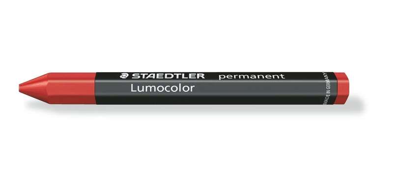 Staedtler Lumocolor Permanent Omnigraph 236 Cera Permanente Hexagonal - Resistente al Agua - Diametro 12mm Aprox - Color Rojo · Pack de 12 uds.