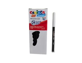 Carioca Joy Rotulador Monocolor - Cuerpo Redondo - Tinta Superlavable - Punta Fina 2.8mm Bloqueada - Tapa Ventilada - Color Negro · Pack de 24 uds.