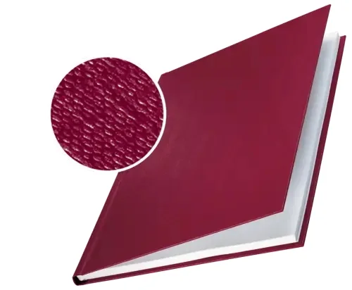 Leitz Pack de 10 Tapas Rigidas Impressbind 3,5mm - Capacidad para 15-35 Hojas A4 - Encuadernacion de Alta Calidad - Superficie de Lino Lacada - Papel Blanco sin Acido - Color Burdeos