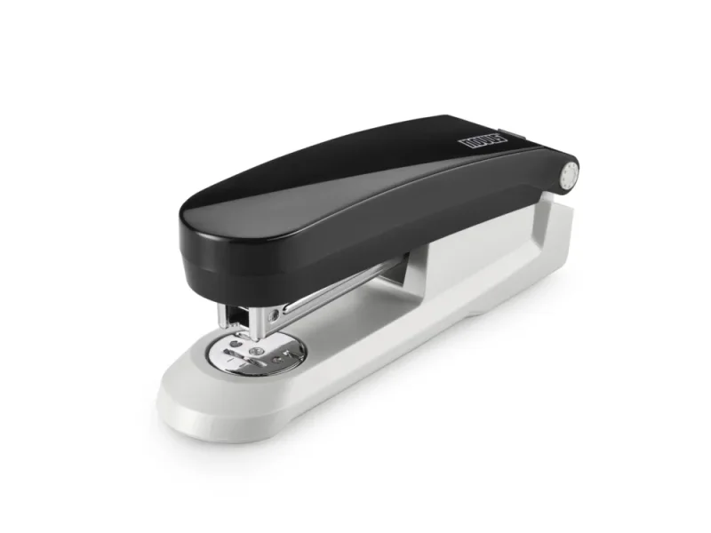 Novus Evolution E 20 Grapadora de Sobremesa + Caja de 200 Grapas 24/6 - Hasta 20 Hojas - Grapado Cerrado, Abierto y Clavado - Color Negro/Gris Claro