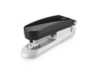 Novus Evolution E 20 Grapadora de Sobremesa + Caja de 200 Grapas 24/6 - Hasta 20 Hojas - Grapado Cerrado, Abierto y Clavado - Color Negro/Gris Claro