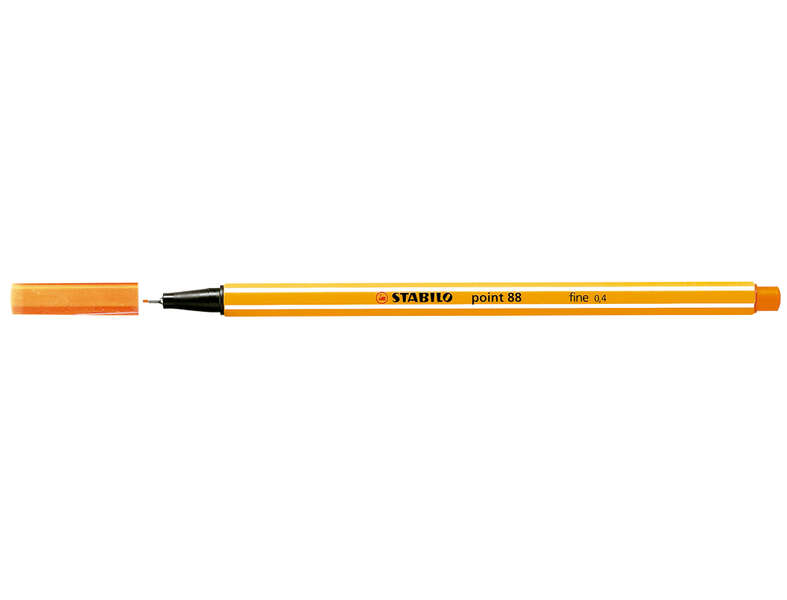 Stabilo Point 88 Rotulador de Punta Fina de Fibra - Trazo de 0.4 mm - Tinta con Base de Agua - Color Naranja · Pack de 10 uds.