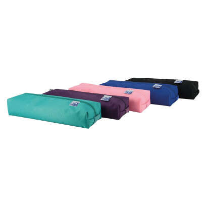 Oxford Kangoo Teens Estuche Rectangular Mediano - Goma Elastica para unirlo al Cuaderno - Colores Surtidos · Pack de 5 uds.