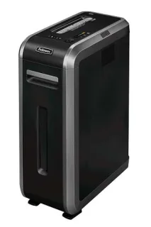 Fellowes 125i Destructora de Papel Manual Corte en Tiras - Destruye hasta 18 Hojas - Papelera de 53L - Color Negro/Plata