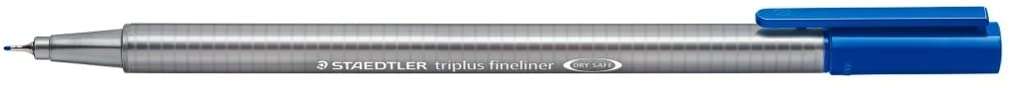Staedtler Triplus Fineliner 334 Rotulador de Punta Fina - Trazo de 0.3mm - Tinta Base de Agua - Color Azul · Pack de 10 uds.