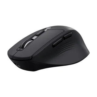 Trust Niven Raton Inalambrico de 7 Botones - Ajustable hasta 3200dpi - Bluetooth - Recargable - Indicadores LED - Clic Silencioso - Receptor USB-C - Multidispositivo - 44x73x110mm - Color Ne