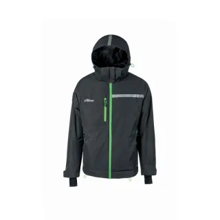 Upower Wink Chaqueta de Trabajo de Invierno - Talla 2XL - Acolchado de Grafeno, Impermeable, Capucha Fija, Multibolsillos, Detalles Reflectantes, Proteccion DPI1 - Color Gris Asfalto Verdoso