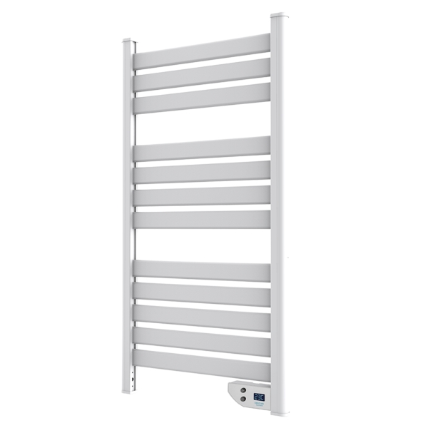 Cecotec ReadyWarm 9000 Toallero Electrico - Potencia de 500W - Pantalla LED - Temporizador 2h - Proteccion IPX4 - Calienta 8m2 - Doble Sistema de Seguridad - 55x4x102cm - Color Blanco