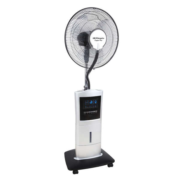 Orbegozo SFH 1000 Ventilador Humidificador Fresco y Puro - Potente Ventilador con Humidificador de 100W - Gran Caudal de Aire - Deposito de 1.5 Litros - Temporizador de 7.5 H - Base con Rued