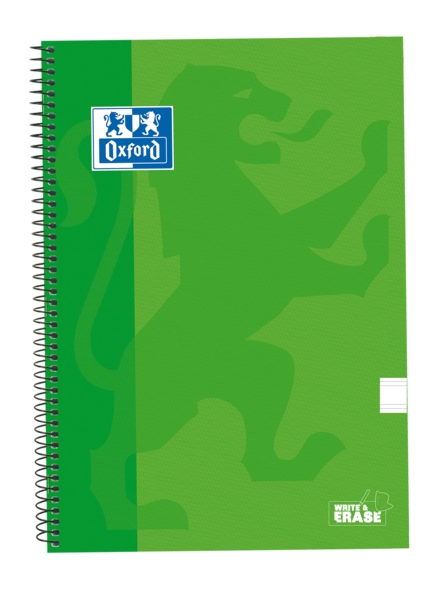 Oxford School Classic Cuaderno Espiral Tapa Extradura Write&Erase - Folio Pauta 2.5mm - 80 Hojas - Color Verde · Pack de 5 uds.