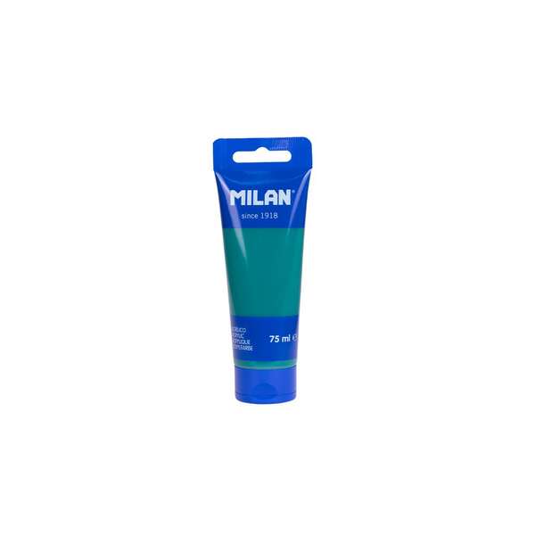 Milan Tubo de Pintura Acrilica 75ml - Pigmentos de Alta Calidad - Mezclable - Color Verde Oscuro · Pack de 6 uds.