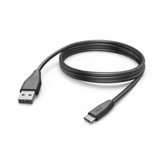 Hama Cable USB - Longitud 3m - USB-A Macho - USB-C Macho - Velocidad hasta 480Mbps - Niquelado - Color Negro