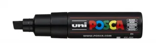Posca PC-8K Marcador de Pintura - Punta Biselada Acrilica 8mm - Tinta Base al Agua - Resistente a la Luz - No Permanente - Color Negro · Pack de 6 uds.