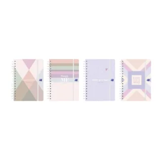 Oxford Cute Agenda Escolar con Espiral - Castellano - Tapa Extradura - Formato A6 - Semana Vista - Colores Surtidos · Pack de 6 uds.