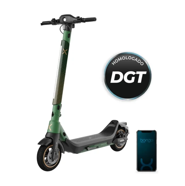 Cecotec Bongo Serie X65 Connected Patinete Electrico - 1000W - Autonomia 65km - Sistema S-Driving - Frenado Triple - Ruedas 10” - App para Mantenimiento - Velocidad 25km/h - Color Negro y Verde