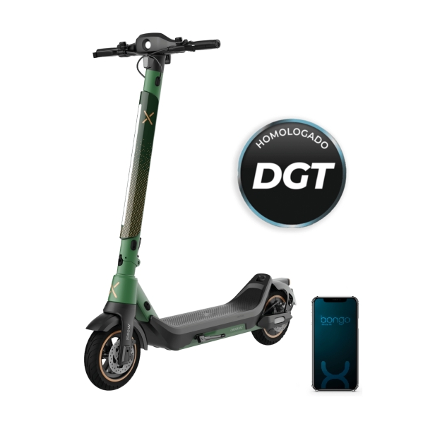 Cecotec Bongo Serie X65 Connected Patinete Electrico - 1000W - Autonomia 65km - Sistema S-Driving - Frenado Triple - Ruedas 10” - App para Mantenimiento - Velocidad 25km/h - Color Negro y Ve
