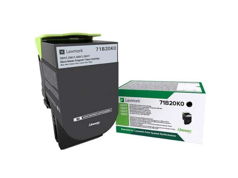 Lexmark CS317/CS417/CS517/CX317/CX417/CX517 Negro Cartucho de Toner Original - 71B20K0/71B0010
