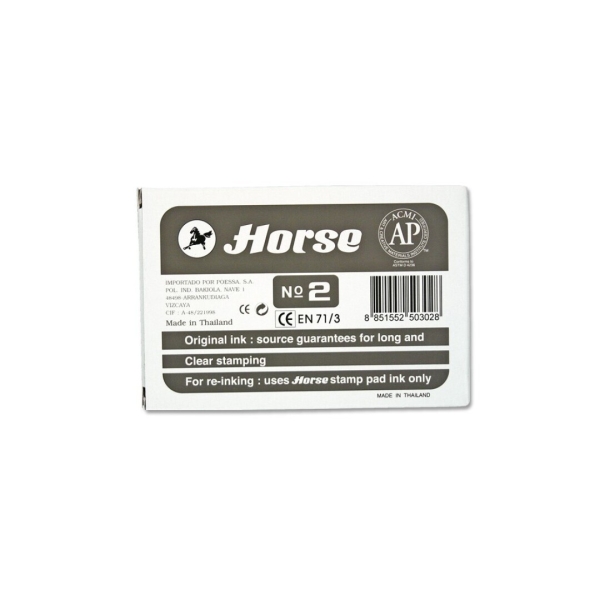 Horse Tampon Metalico Nº2 - Facil de Recargar - Resistente y Duradero - Color Negro