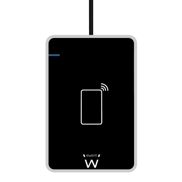 Ewent Lectores de Tarjetas Inteligentes DNIe y NFC - Cable de 0.6m - Sin Contacto - Color Negro
