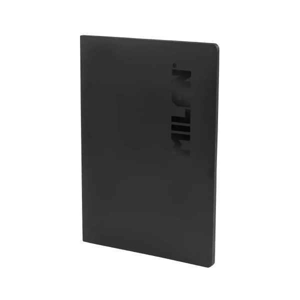 Milan Shadow Libreta Encolada Formato A4 Cuadricula 5x5mm - 48 Hojas de 95 gr/m2 Microperforadas - Color Negro