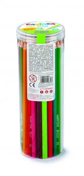 Carioca Tita Pack de 50 Lapices de Resina - Cuerpo Hexagonal - Colores Brillantes y Lavables - Escritura Blanda - Mina Ø 3mm Segura y Super Resistente a las Caidas - Color Varios