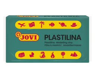 Jovi Caja de 30 Pastillas de Plastilina 50gr - No Endurece - sin Gluten - Inocua - Facil de Moldear - Ideal para Volumen y Moldes - Color Verde