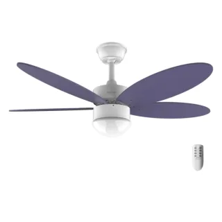 Cecotec EnergySilence Aero 4260 Purple Ventilador de Techo con 5 Aspas Reversibles y Luz LED Integrada - 40W - Diametro de 42" - 6 Velocidades - Temporizador - Mando a Distancia - Color Azul