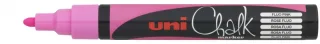 Uni-ball PWE-5M Marcador de Tiza Liquida - Punta Conica 1.8-2.5mm - Borrado en Humedo - Resistente a la Lluvia - Color Rosa · Pack de 6 uds.
