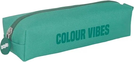 Dohe Colour Vibes Portatodo Cuadrado - Cierre con Cremallera y Tirador de Goma - Color Verde