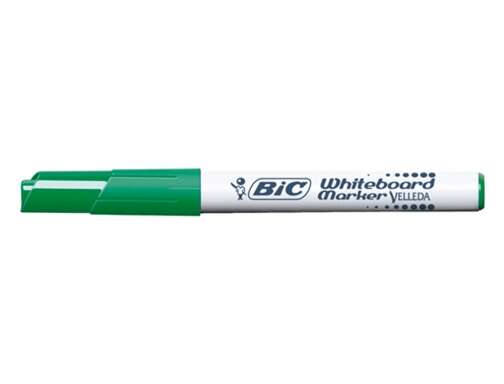 Bic Velleda 1741 Marcador para Pizarra - Punta de 4.5 mm - Trazo 1.4mm - Tinta con Base de Acetona - Borrado Optimo - Larga Duracion - Color Verde · Pack de 12 uds.