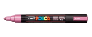 Posca PC-5M Marcador de Pintura - Punta de Poliester 1.8-2.5mm - Tinta Base al Agua - Resistente a la Luz - Color Rosa Metálico · Pack de 6 uds.