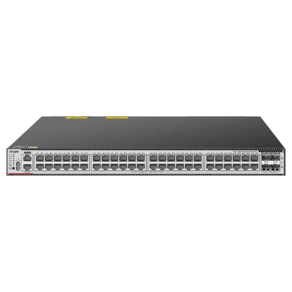 Ruijie RG-CS85-48GT4XS-HPD Switch con Auto-Negociacion - 48 Puertos Ethernet hasta 1Gbps - 4x SFP+ hasta 10Gbps - Ranura de Expansion - 2 Ventiladores Integrados - Color Negro y Gris