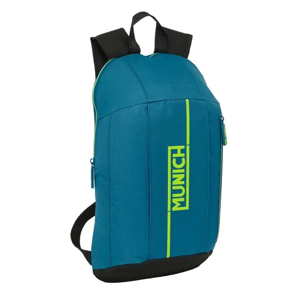 Safta Munich Land Mini Mochila - Hombreras Ergonomicas Acolchadas - Bolsillo Frontal - Asa Superior - 8.5L - Hombreras Ajustables - 220x100x390mm - Color Azul Oscuro