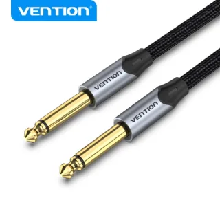 Vention Cable Audio 6.5mm 1.5m - Conectores TS macho - Niquelado - Conductor de cobre esmaltado - Color Gris