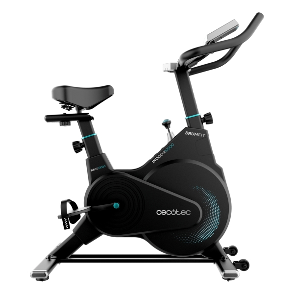 Cecotec Drumfit Indoor 10000 Race Bicileta Estatica - Pantalla LCD - Volante de 10kg - Ajuste Vertical y Horizontal Del Sillin - Resistencia Ajustable - Soporte para Dispositivos - Color Neg