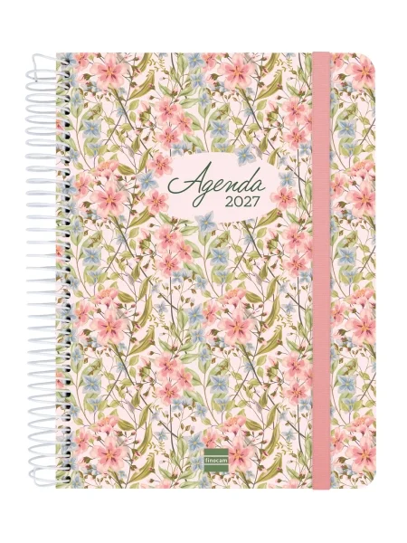 Finocam Cloe Agenda de Espiral - 16 Meses - Semana Vista Horizontal - Formato E10 - 155x212mm - Tapa Dura - Papel de 100g/m2 - Cierre con Goma Elastica - Adhesivos Tematicos - Multicolor