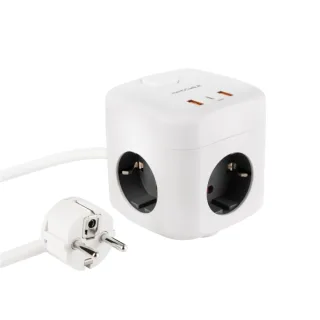 Nanocable Base de enchufe con 3 USB c/ interruptor