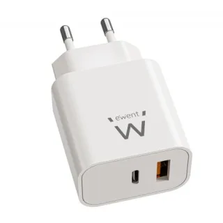 EWENT EW1318 Cargador rápido USB-C PD 20W USB-A QC
